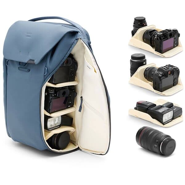 Peak Design Everyday Backpack Ocean seitlicher Zugriff auf die Kamera Peak Design Everyday Backpack Ocean seitlicher Zugriff auf die Kamera