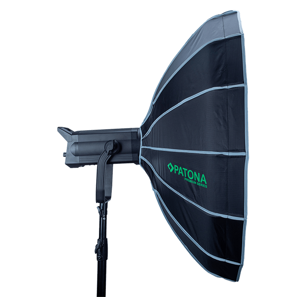 Softbox 105cm mit Wabe und Bowens Anschluss von Patona seitlich