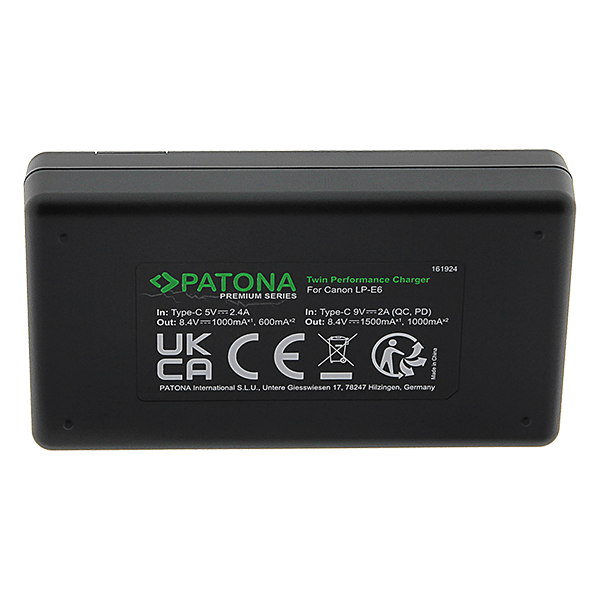 Doppel USB C Ladegerät zu Canon LP-E6 unterseite