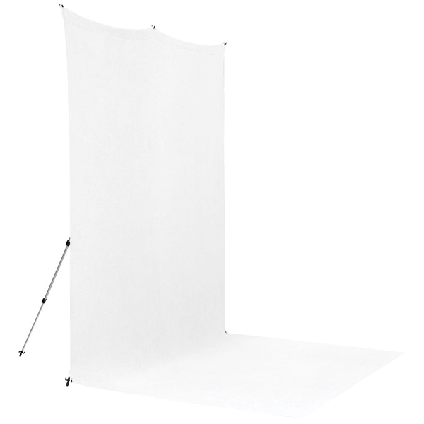 Westcott X-Drop Pro 8 x 13 Hintergrundsystem in Weiss seitlich Westcott X-Drop Pro 8 x 13 Hintergrundsystem in Weiss seitlich
