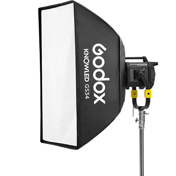 Godox GS34 Softbox 90x120 cm zu KNOWLED MG1200Bi an Leuchte
