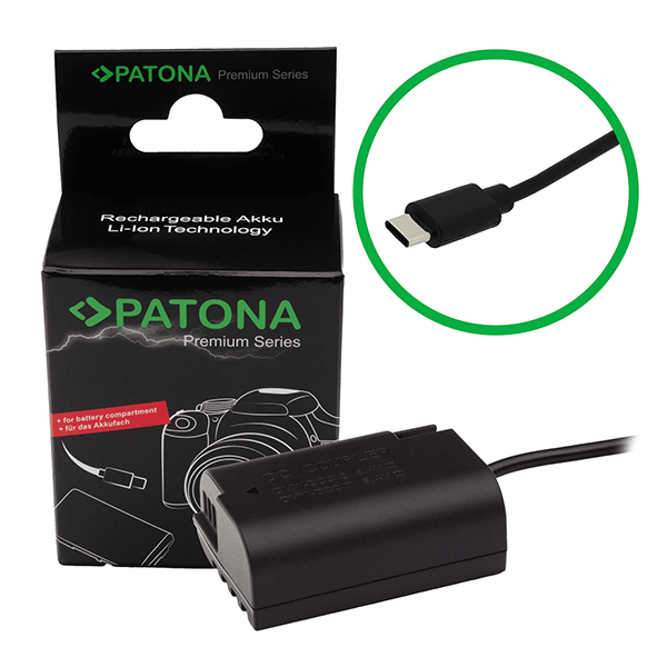 USB-C input battery adapter for Panasonic DMW-BLK22 from Patona