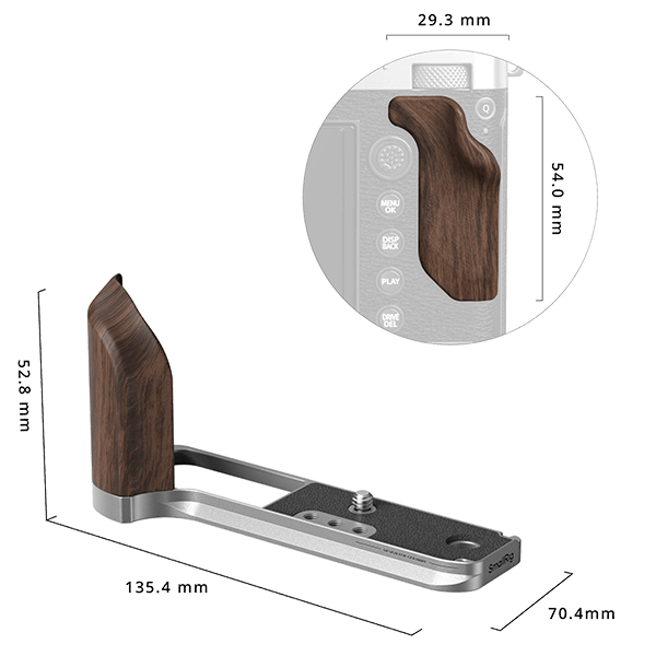 Detailaufnahme: SmallRig Griff für Fujifilm GFX100RF in Silber