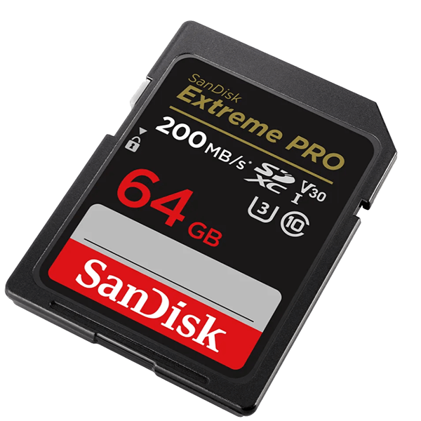 Speicherkarte 64GB 200MBs SDXC Frontansicht