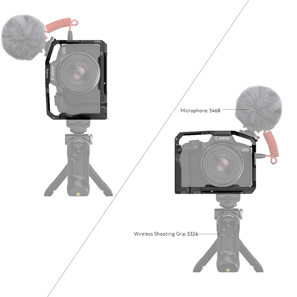 SmallRig camera cage to Canon EOS R50 4214 with microphone