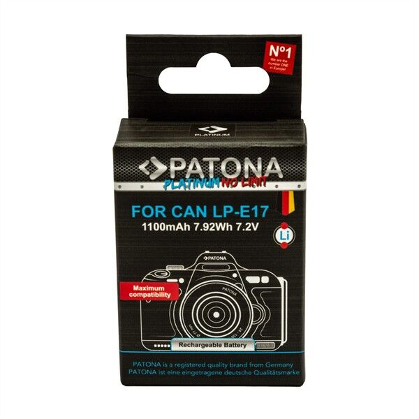 Patona Platinum Akku kompatibel mit Canon LP-E17 Verpackung Patona Platinum Akku kompatibel mit Canon LP-E17 Verpackung