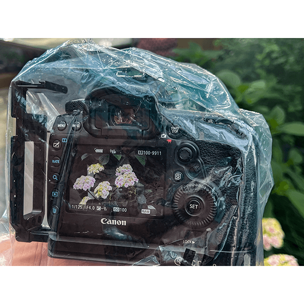 Fotografieren mit Haida Schutz large im Regen display