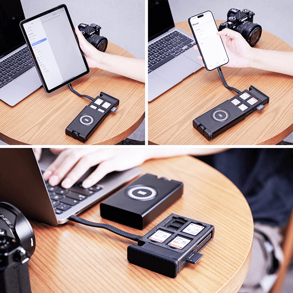 SD Kartenleser und Aufbewahrung in einem von JJC in schwarz