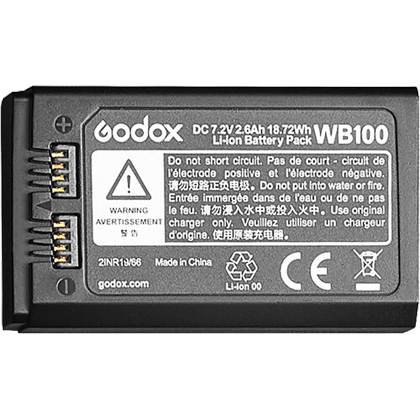 Godox WB100 Akku für AD100Pro und AD100Pro II Frontansicht