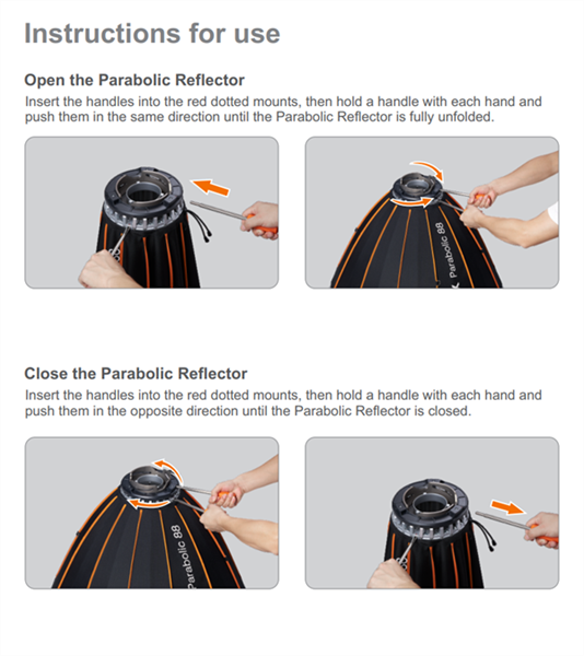Godox P158 Parabolic Light Focusing System Kit
