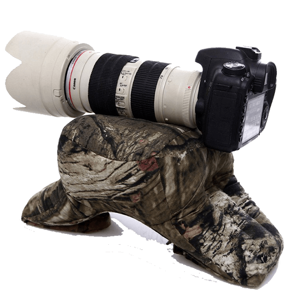 unfilled lens bean bag in camouflage 