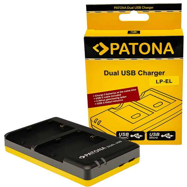 Dual USB charger for Canon LP-EL from Patona