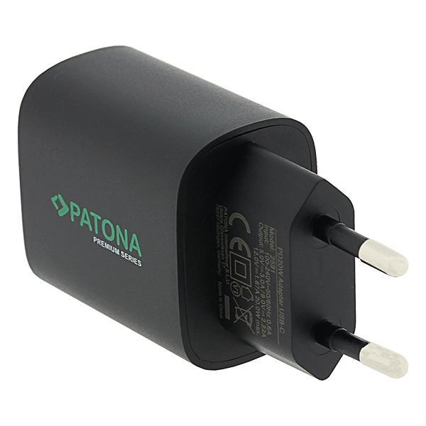 USB Ladegerät PD 20W in Schwarz Netzanschluss