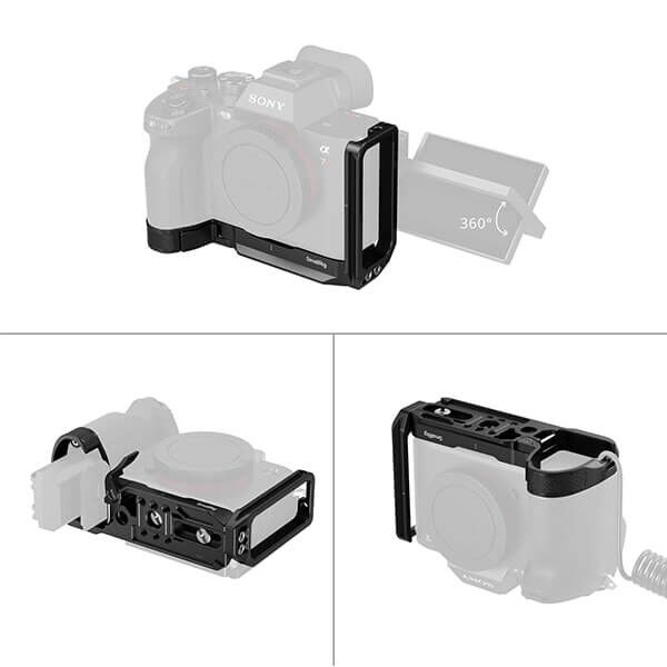 SmallRig L-bracket for Sony Alpha 7R VI attached to the camera from all angles SmallRig L-bracket for Sony Alpha 7R VI attached to the camera from all angles