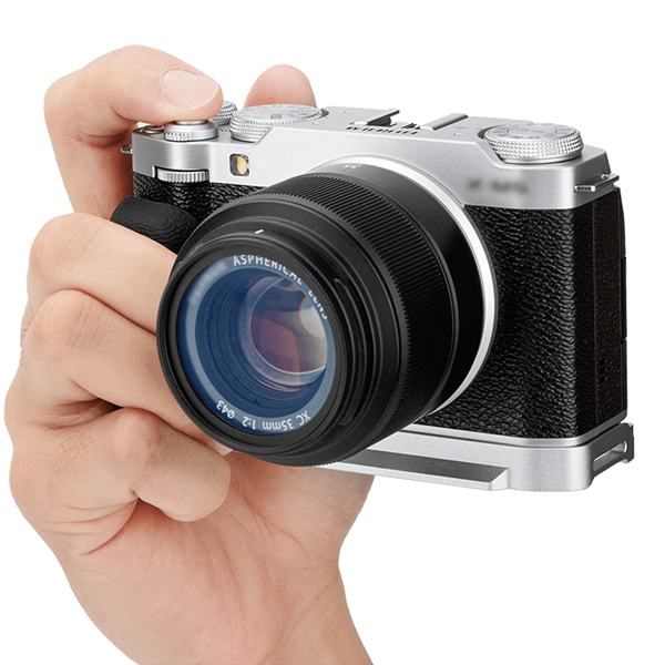 Camera handgrip for Fujifilm X-M5 in silver