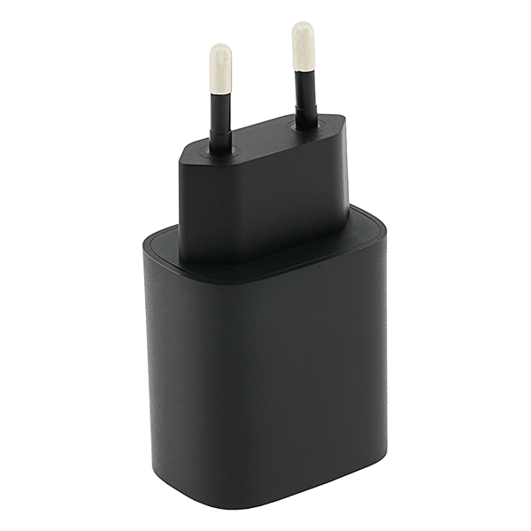 USB Ladegerät PD 20W in Schwarz stehend Anschluss