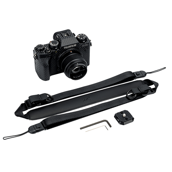 Kameragurt in schwarz mit Schnellverschluss QRS-M1-Black von JJC Ansicht