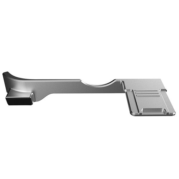 Front view of the Haida Thumbs Grip for the Fujifilm GFX100RF in silver