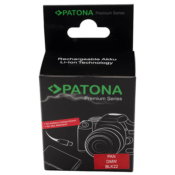 USB-C Input Akku-Adapter für Panasonic DMW-BLK22 von Patona Verpackung