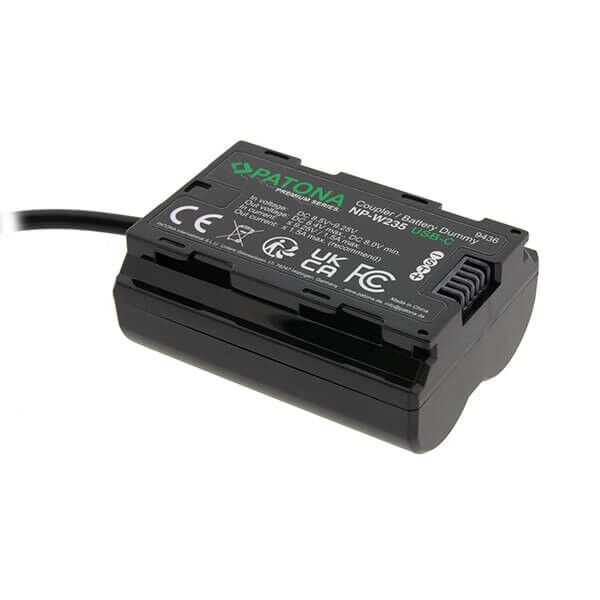 Patona NP-W235 Dummy Akku USB-C Hinteransicht
