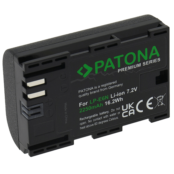 Canon LP-E6N Premium Akku von Patona Anschluss