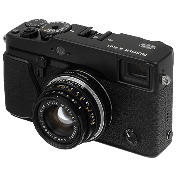 Leica M Objektiv mit Fotodiox Adapter an Fuji X Kamera