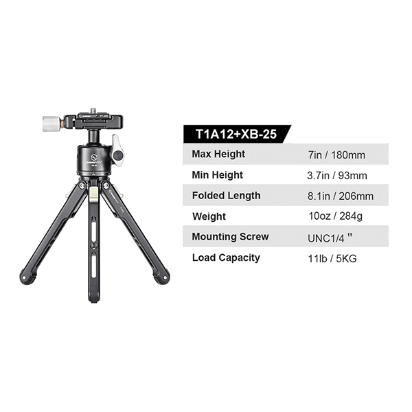 Table Tripod T1A12 with Ballhead from Sunwayfoto