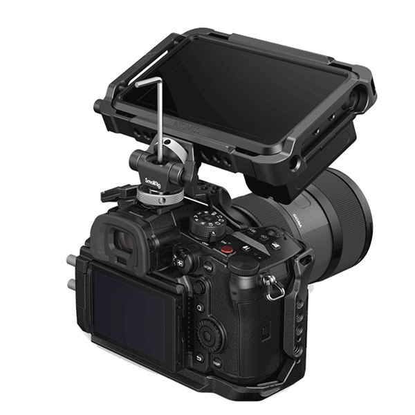 Smallrig Monitorhalterung zu Blitzschuh 2905B in Anwendung