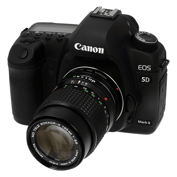 Objektivadapter Minolta MD MC auf Canon EOS EF-Mount von Fotodiox Pro Kamera