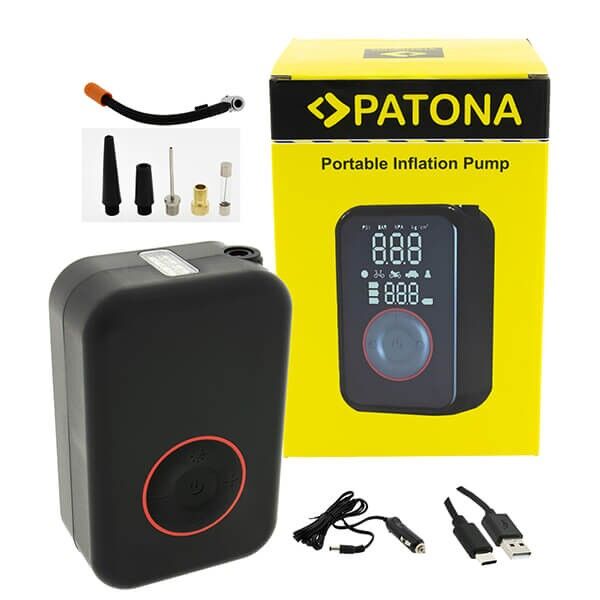 Patona Elektrischen Luftpumpe mit Display Lieferumfang