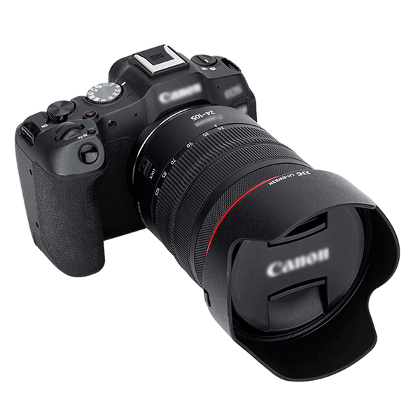 Gegenlichblende LH-EW83N zu Canon RF 24-105mm f 4L IS USM an Kamera 