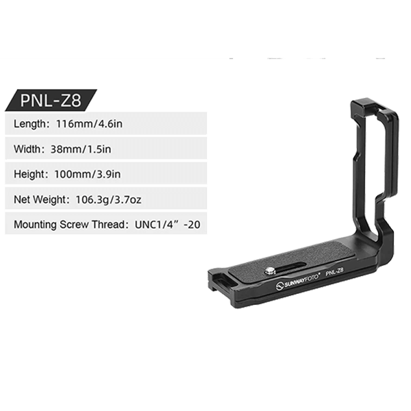 L-Winkel passend zu Nikon Z8 von Sunwayfoto 