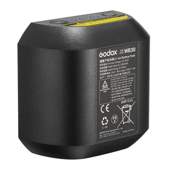 Godox WB30 battery for Godox AD800Pro from the front