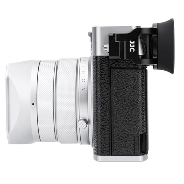 Eyecup mounted on Fujifilm GFX100RF, side view