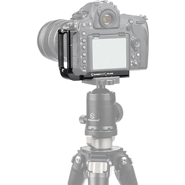 L-Winkel zu Nikon D850 ohne Batteriegriff von Sunwayfoto Beispiel Kamera