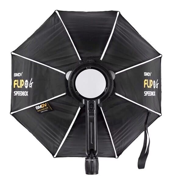 SMDV Softbox Flip 20 G for clip-on flash, octagonal, rear view