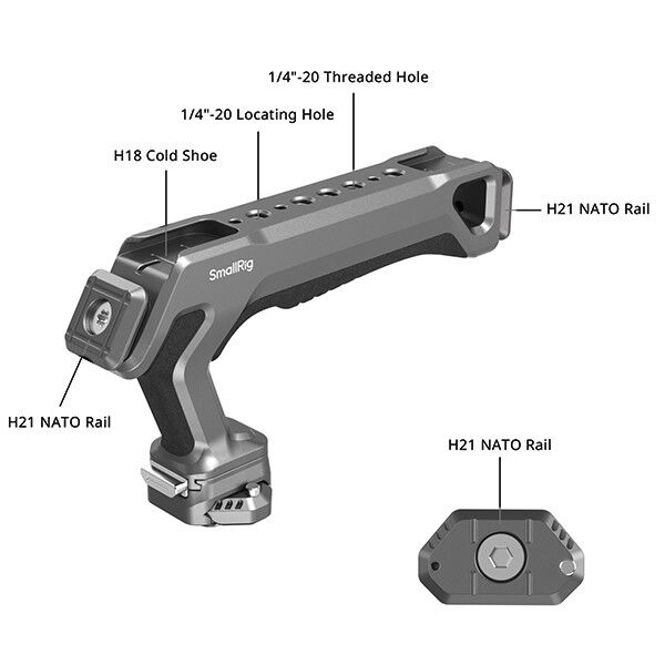 SmallRig Schnellverschluss Handgriff schwarz Abmessungen
