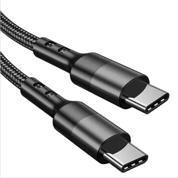 USB-C PD 100 Watt 1m Kabel in schwarz detail