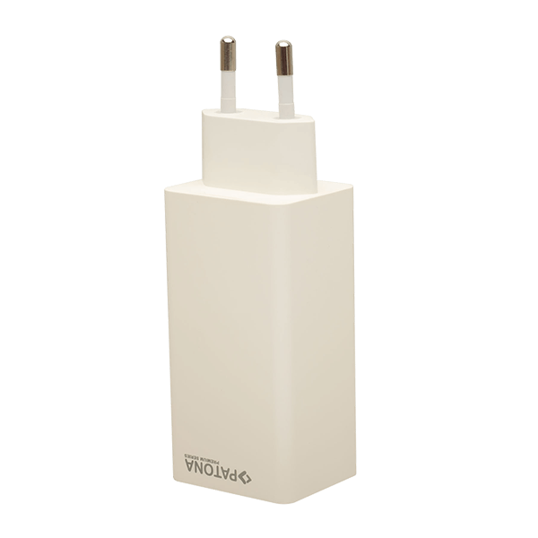 USB C Ladegerät GaN 100W mit 3 Port in Weiss von Patona