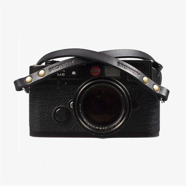 Bronkey Berlin 101 Camera Strap Leather Black Front View