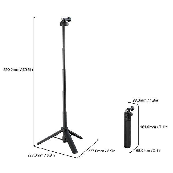 SmallRig 2-in-1 Kamerastativ und Selfie-Stick für Actionkameras