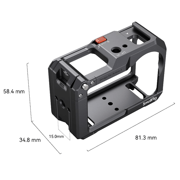 SmallRig Kaefig zu DJI Osmo Action 3 4119 Abmessungen
