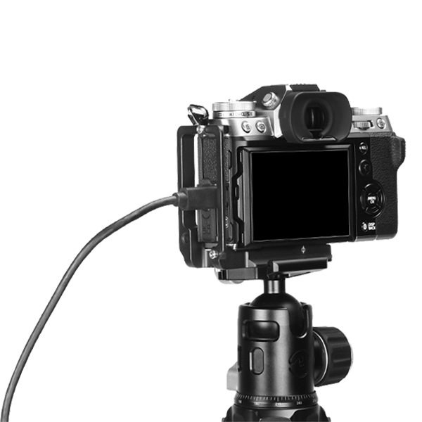 L-Winkel zu Fujifilm X-T5 kurze Version auf Stativ