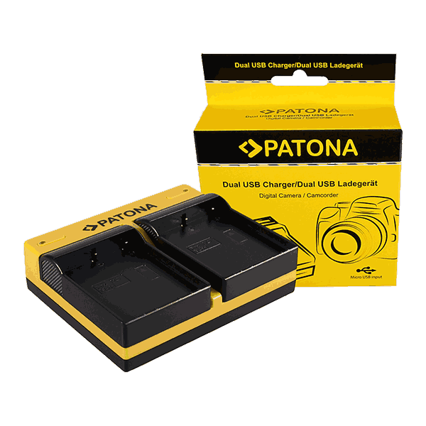 Dual Charger for Olympus BLH-1 by Patona front