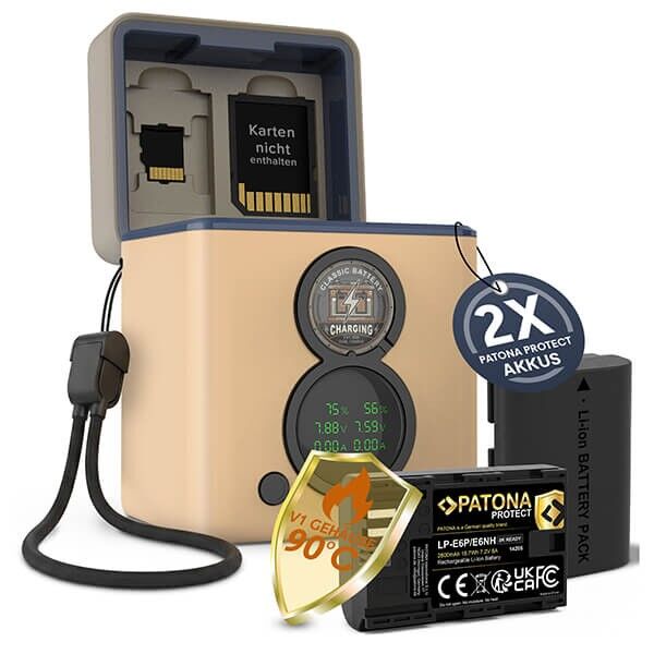 Patona Protec Dual Charger with 2 Batteries like Canon LP-E6P