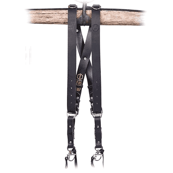 Camera Strap Leather in Water Buffalo Black Large