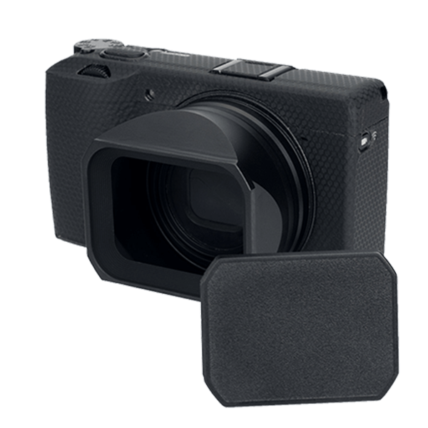 Gegenlichtblende zu Ricoh GR3 von JJC seitlich