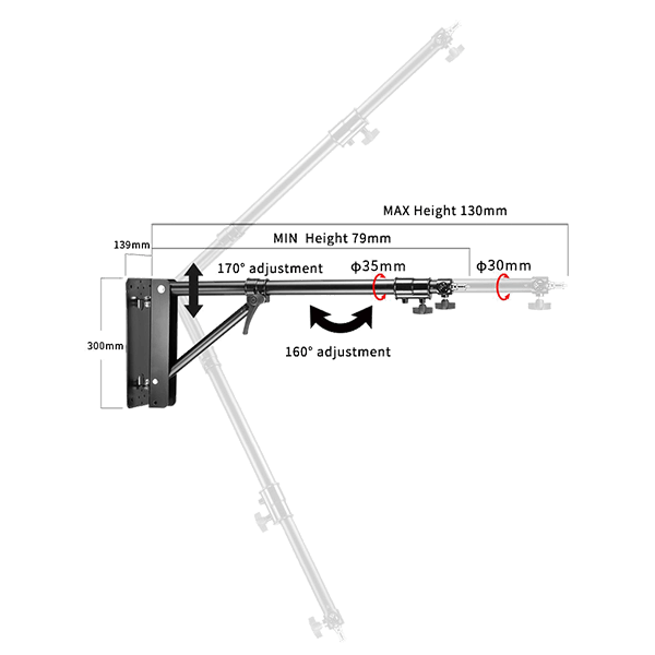 Jinbei Wall mount stand 70x130