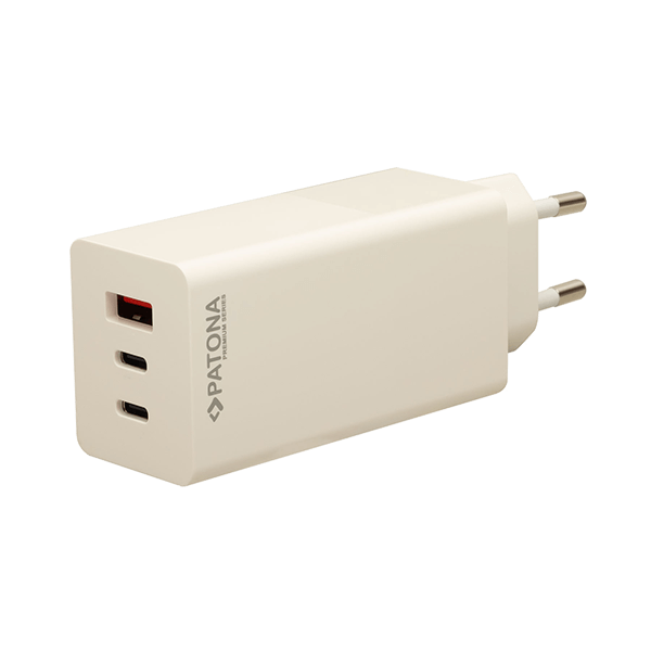 USB C Ladegerät GaN 100W mit 3 Port in Weiss von Patona