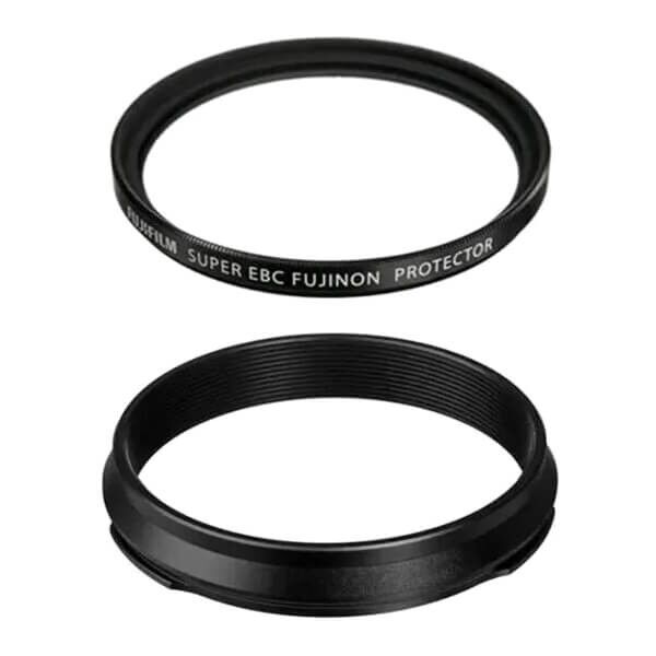 Fujifilm Weather-Resistant Kit für X100V in Schwarz, bestehend aus Adapterring und Schutzfilter